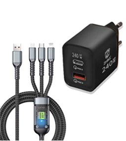 kabel 3in1 ZHIKE Kabel Data 3-in-1 Charger Tipe C Micro USB Untuk Lightning 100W 1.2M Mendukung 6A Fast Cabel Charging Super Cepat